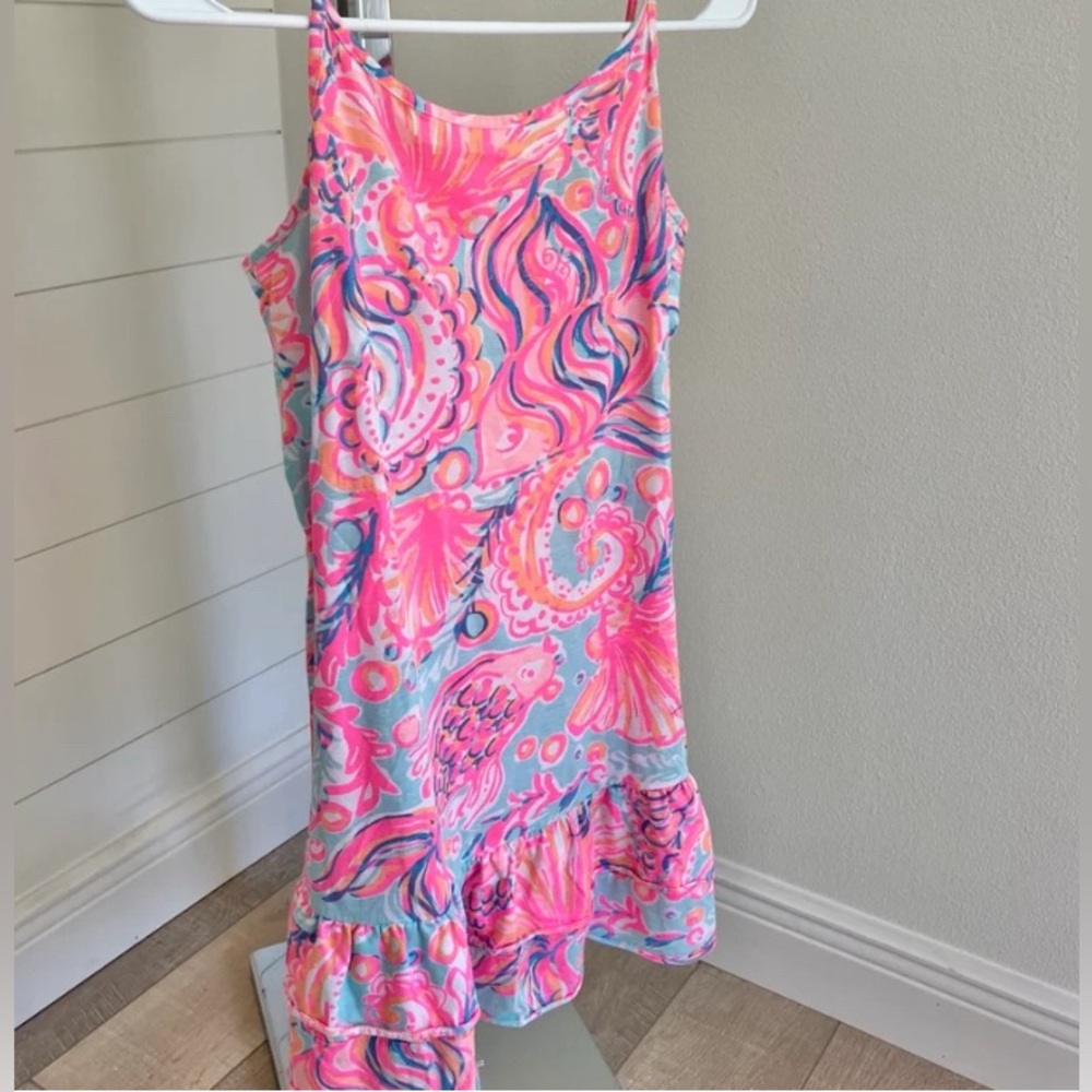 LILLY PULITZER Colorful Sleeveless Dress with Ruffle Hem